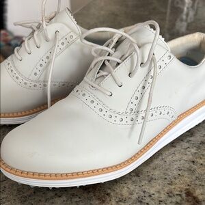 White Leather Cole Haan golf shoes